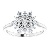 14K White 1/2 CTW Diamond Vintage-Inspired Ring - 123944600P photo 3