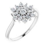 14K White 1/2 CTW Diamond Vintage-Inspired Ring - 123944600P photo