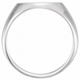 14K White 14x12 mm Oval Signet Ring - 9823101P photo 2