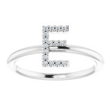 14K White .06 CTW Diamond Initial E Ring - 1238346020P photo 3