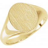 14K Yellow 11x9.5 mm Oval Signet Ring - 554337889P photo
