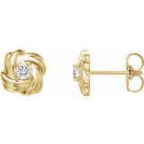 14K Yellow 1/5 CTW Diamond Knot Earrings - 86656601P photo