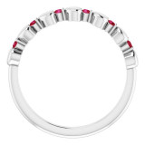 14K White Ruby Stackable Heart Ring - 71999602P photo 2
