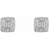 14K White 1/10 CTW Diamond Cluster Earrings - 65294560002P photo 2
