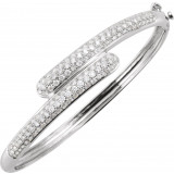 14K White 3 CTW Diamond Bangle Bracelet - 64208100344P photo 3