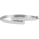 14K White 3 CTW Diamond Bangle Bracelet - 64208100344P photo