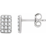 14K White 1/5 CTW Diamond Cluster Earrings - 65183760001P photo