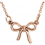 14K Rose Tiny Poshu00ae Knotted Bow 16-18 Necklace - 858021003P photo