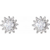 14K White 1/2 CTW Diamond Halo-Style Earrings - 86664605P photo 2