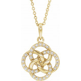 14K Yellow 1/8 CTW Diamond Five-Fold Celtic Necklace - 86976606P photo