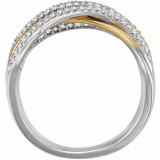 14K White & Yellow 1/2 CTW Diamond Criss-Cross Ring - 65232460001P photo 2