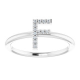14K White .06 CTW Diamond Initial F Ring - 1238346025P photo 3