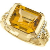 14K Yellow Citrine & 1/5 CTW Diamond Ring - 6719871381P photo 4