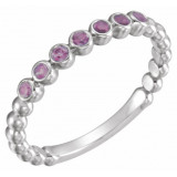 14K White Amethyst Stackable Ring - 7181360002P photo