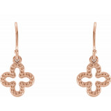 14K Rose Beaded Clover Earrings - 86503602P photo 2