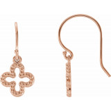 14K Rose Beaded Clover Earrings - 86503602P photo