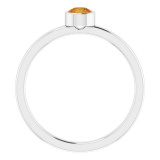 14K White 4 mm Round Citrine Ring - 718066043P photo 2