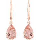 14K Rose Morganite Lever Back Earrings - 65261360001P photo 2