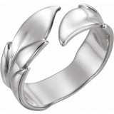 14K White Leaf Ring - 51662101P photo