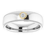 14K White & Yellow 1/10 CTW Men's Diamond Ring - 1232146003P photo 3