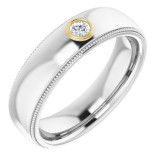 14K White & Yellow 1/10 CTW Men's Diamond Ring - 1232146003P photo
