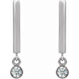 14K White 1/8 CTW Diamond Bar Earrings - 869066000P photo 2