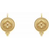 14K Yellow Beaded Lever Back Earrings - 86552601P photo 2