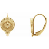 14K Yellow Beaded Lever Back Earrings - 86552601P photo