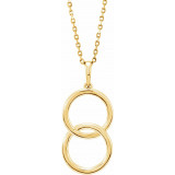 14K Yellow Interlocking Circle 18 Necklace - 86594601P photo