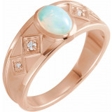 14K Rose Ethiopian Opal & .05 CTW Diamond Ring - 72105613P photo