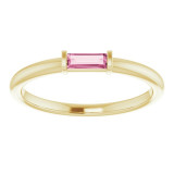 14K Yellow Pink Tourmaline Stackable Ring - 122887620P photo 3