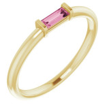 14K Yellow Pink Tourmaline Stackable Ring - 122887620P photo