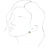 14K Yellow Turquoise & 1/8 CTW Diamond Earrings - 86780621P photo 3