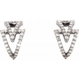 14K White 1/4 CTW Diamond Geometric Hoop Earrings - 86478605P photo 3