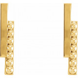 14K Yellow Beaded Bar Earring - 86569601P photo 2