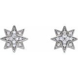 14K White .08 CTW Diamond Star Earrings - 86435600P photo 2