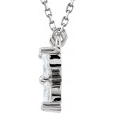 14K White 1/2 CTW Diamond Floral-Inspired 16 Necklace - 85941101P photo 2