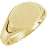 10K Yellow 12x9 mm Oval Signet Ring - 554564371P photo