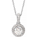 14K White 9/10 CTW Diamond 18 Necklace - 68601103P photo
