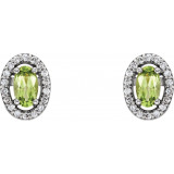 14K White Peridot & .08 CTW Diamond Earrings - 86070101P photo 2