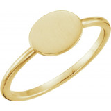 14K Yellow Oval Engravable Ring - 514021001P photo