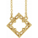14K Yellow Vintage-Inspired Geometric 18 Necklace - 86922606P photo