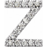 14K White .06 CTW Diamond Single Initial Z Earring - 867976130P photo