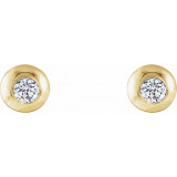14K Yellow 1/8 CTW Diamond Domed Stud Earrings - 86687601P photo 2