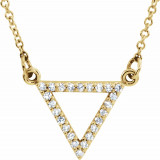 14K Yellow 1/10 CTW Diamond Triangle 16 Necklace - 85864100P photo