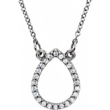 14K White 1/10 CTW Diamond Teardrop 16 Necklace - 85865101P photo