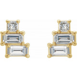 14K Yellow 1/4 CTW Diamond Geometric Cluster Earrings - 86895601P photo 2