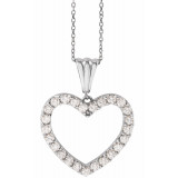 14K White 1 CTW Diamond Heart 18 Necklace - 67533102P photo