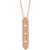 14K Rose Vintage-Inspired Vertical Bar 18 Necklace - 86879607P photo