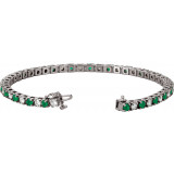 Platinum Emerald & 2 1/3 CTW Diamond Line 7  Bracelet - 6207860000P photo 2